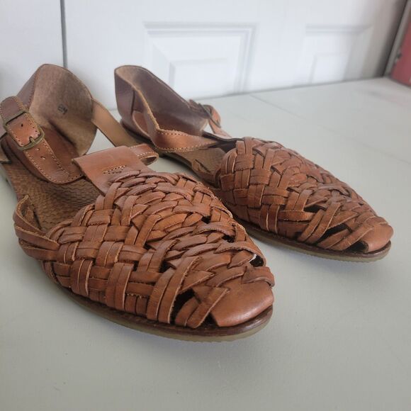 Ellemenno Womens Sandals Size 8 Brown Leather - Picture 6 of 7